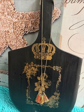 Clover Multicolor Tassel Pendant Necklace on Gold Chain. 🆕